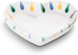 Gmundner Keramik Buntgeflammt, Herzschale (L:10cm)