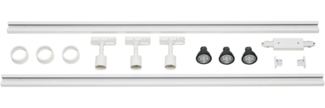 SLV Leuchten No. 143191 1-Phasen Hochvolt-Set 3-flammig weiß 3 x PURI und LED Leuchtmittel