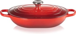 Le Creuset Oblong Signature 31 cm Kirschrot - Rot - 29 bis 32 cm