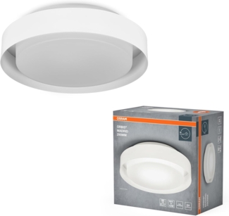 Osram ORBIS MADRID Deckenleuchte 290mm, weiß, E27-Sockel, kann mit smarter Lampe bestückt werden, hochwertiges, modernes Design, Metallgehäuse, geeignet für Innenräume, rund, IP20 Schutzklasse