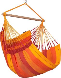 La Siesta Hängesessel HABANA Comfort volcano orange Lounger aus Bio-Baumwolle Hängematte Hängestuhl