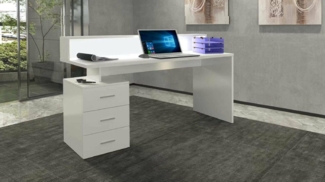 Dmora - Schreibtisch Svevo, Schreibtisch mit Platte, Mehrzweck-Büroschreibtisch, platzsparender Schreibtisch mit Mehreren Positionen, 160x60h90 cm, Weiß