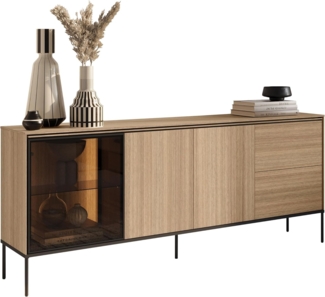 Kommode 2D1W2S Visso VI-06 (Farbe: Eiche Linear)