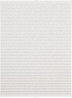 ONDECO Plissee auf Maß Fenster Motive Montage Blickdicht Sonnenschutz Plisseerollo Blumen - Weiß Motiv Leaves - B): 71-80 cm, H): 40-100 cm