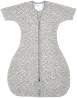 aden + anais Schlafsack mit Ärmeln, für Neugeborene, Heather Grey/Blue Stitch