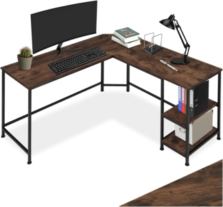 tectake Schreibtisch Hamilton (1-St, 1 tlg), Platzsparender Eckschreibtisch im luftig-leichten Industrie-Design