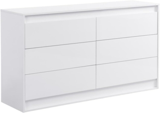 Vente-unique - Kommode mit 6 Schubladen - Mit LED-Beleuchtung - MDF - Weiß - RUKALO