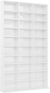 vidaXL CD-Schrank Hochglanz-Weiß 102x16x177,5 cm Holzwerkstoff 801784