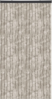 Flauschvorhang 160x200 cm in Unistreifen grau, perfekter Insekten- und Sichtschutz für Ihre Balkon- und Terrassentür, viele Farben