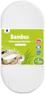 Babysom - Stubenwagen Matratze Bambus - 72x32 cm | Höhe 4cm | Bezug abziehbar | Oeko-Tex®