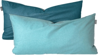 Schiesser Kissenhüllen, 2 Stück, Wendeoptik, Made in Green, Baumwolle in Renforcé-Qualität, 40x80 cm, Helltürkis