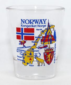 Norway Landmarks and Icons Collage Shot Glass by World By Shotglass