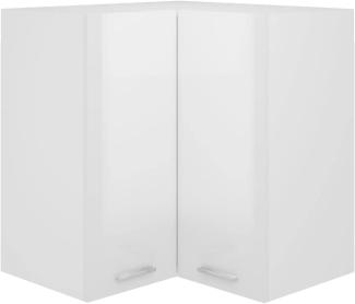 vidaXL Eckhängeschrank Küchenschrank Küchenzeile Hängeschrank Küchenmöbel Einbauküche Küche Schrank Küchenblock Hochglanz-Weiß 57x57x60cm Holzwerkstoff