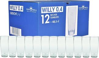 12er Set Bierglas Willibecher 0,4l geeicht Biergläser Tumbler perfekt geeignet für Gastronomie