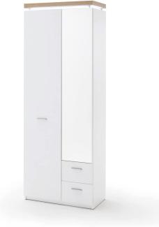 Garderobenschrank Claire 2 weiss Wotan Eiche Nb. 75x201x38 cm Schrank