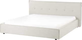 Wasserbett Kunstleinen LESTRE 180 x 200 cm Cremeweiß