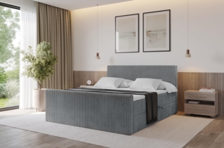 ALTDECOR Boxbett TOLO-Z (Multipocket-Matratze H4, H3 Matratze Bonellfederung, Topper, Kopfteil), Doppelbett mit Fußteil
