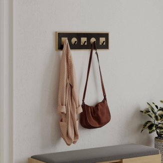 Dmora - Garderobe/Kleiderbügel Isildur, Kleiderhalter, Wand-Kleiderständer-Struktur, Wandgarderobe, 54x2 h16 cm, Eiche