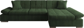 'Malwi' Ecksofa Cord, Grün, 76 x 161 x 278 cm, Rechts