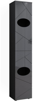 Vicco Hochschrank Irma, Anthrazit/Anthrazit Hochglanz, 37.2 x 192 cm