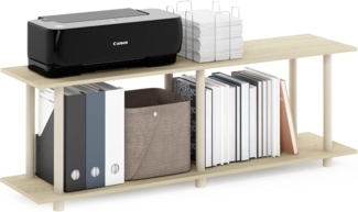 Furinno Turn-N-Tube No Tools Moderner rechteckiger Beistelltisch, Bauhaus-Eiche/Beige