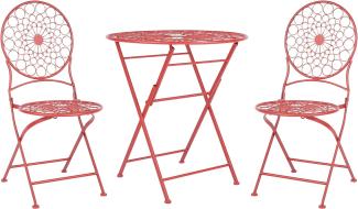 Bistro Set SCARIO Metall Rot