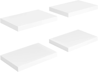 vidaXL Schweberegale 4 Stk. Weiß 40x23x3,8 cm MDF 323807