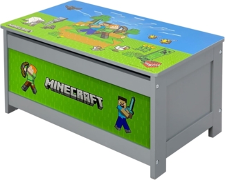 MINECRAFT - Sitzbank, Truhe mit Stauraum, Kindermöbel mit buntem Design