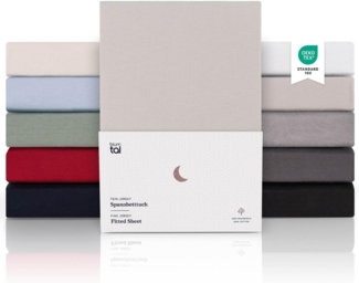 Blumtal® 2er Set Premium Jersey Topper Spannbettlaken 90/100x200 cm, Oeko-TEX Zertifiziert, Superweiches 100% Baumwolle Bettlaken, bis 10cm Topper höhe, Moonlight Grey - Grau