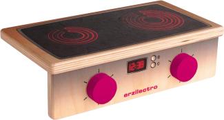 Erzi 10691 Tischgrill & Kochplatte aus Holz, Kinderküche, Kaufladenartikel für Kinder, Rollenspiele