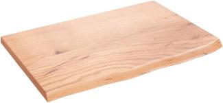 vidaXL Wandregal Hellbraun 60x40x2 cm Massivholz Eiche Behandelt 363647