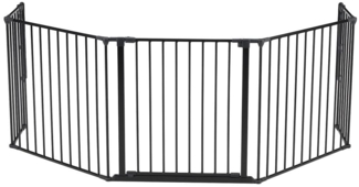 BabyDan Flex XL, 90-278 cm, Kaminzaun/Treppengitter/Raumteiler/Kaminumrandung, Schwarz, Hergestellt in Dänemark - Kinderschutzgitter/Sicherheitsgitter (Haustiergitter/Hundegitter/Hundespielgehege)