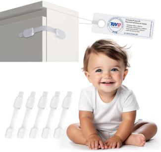 Sweet Safety® Baby Schubladensicherungen – Bombenfest – TÜV-geprüfte Kindersicherung für Möbel – 6 Stück