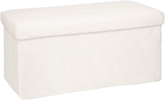 Sitzhocker mit Stauraum EZZIO, Material in Boucle-Optik, 78 x 38 x 38 cm