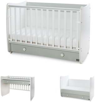 Lorelli Babybett Dream 60 x 120 cm umbaubar Schreibtisch Kinderbett Schaukelbett grün