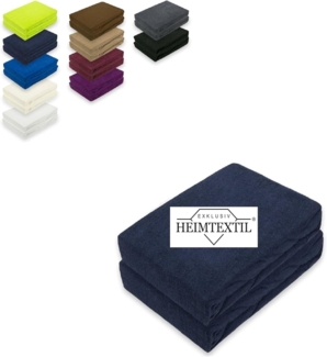 Doppelpack Frottee Spannbettlaken Premium Navyblau 200 x 220 cm