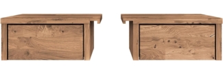 byoak Nachtkommode PENNY mit Schubladen aus Massivholz, Linkes und Rechtes Paar, Geölt
