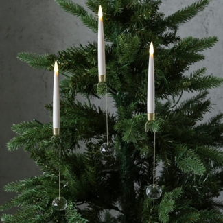 MARELIDA LED-Christbaumkerzen Baumkerzen 10 Weihnachtskerzen Baumbeleuchtung kabellos Fernbedienung, 10-flammig