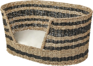 Tierbett DURBAN Seegras Heller Holzfarbton-Schwarz