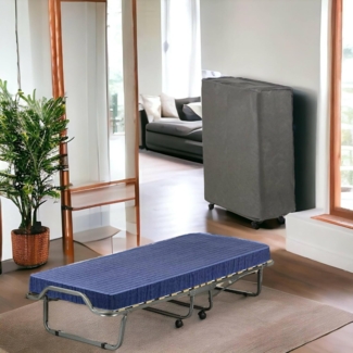 Talamo Italia - Klappbett Piera, platzsparendes Feldbett mit 15-Lattenrost, inklusive Schutzhülle, 100% Made in Italy, 80x200h40 cm, inklusive Memory-Matratze