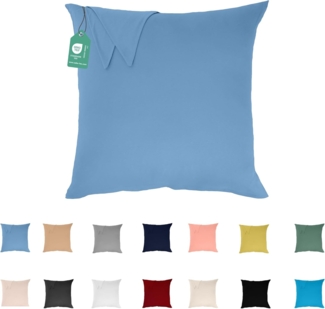Livessa Kissenbezug 80x80 aus%100 Baumwolle Jersey Stoff - Verdeckter Reißverschluss, Kopfkissenbezug 80x80 cm, Kissenhülle, Ultra weich und atmungsaktiv, Oeko-Tex Zertifiziert