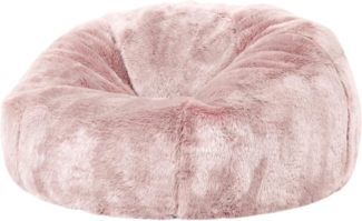 icon Klassischer Sitzsack Flauschig aus Kunstfell „Hacienda“, Rosa, Sitzsack Erwachsene mit Füllung, Indoor Sitzsack Kuschelig Groß