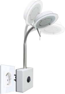 TRANGO LED Steckdosenleuchte, 2604 LED Steckerleuchte, Wandleuchte, Leselampe, Küchenlampe, Nachtlicht in Weiß matt inkl. 5 Watt LED Modul warmweiß 3000K Leuchtmittel, Wandlampe, Küchenlampe