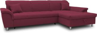 DOMO Collection Ecksofa Franzi, Couch in L-Form, Sofa, Eckcouch mit Rückenfunktion Polsterecke, Bordeaux Rot, 279x162x81 cm