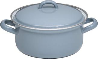 Riess Kasserolle mit Deckel aus Emaille 16 cm Pure Grey