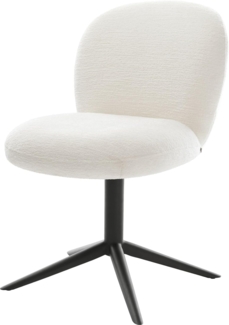 Drehstuhl Nube-Flex Bouclé Soft Beige Fußkreuz Schwarz 360° drehbar Wippfunktion Taschenfederkern