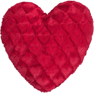 Magma Dekokissen Fluffy Hearts Herz|Dekokissen gefüllt 40x35 cm| rot