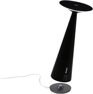 Zafferano - Dama Pro Dimmbare LED-Tischleuchte aus Aluminium, USB-Seite zum Laden von mobilen Geräten, Kontakt-Ladestation, Schutzart IP54 Indoor / Outdoor, H29cm, Stecker EU - Schwarz