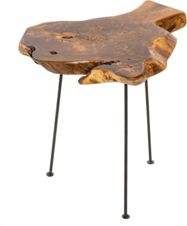 riess-ambiente Beistelltisch WILD 40cm natur, Massivholz · Nachttisch · Baumscheibe · Teakholz