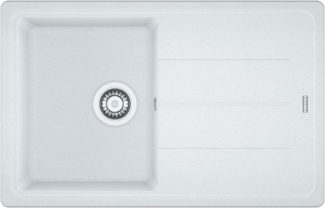 Franke Spüle BASIS BFG 611 in Glacier aus Fragranit DuraKleen® Plus Sanitized® / Ausschnittmaß 760 x 480 mm / Einbauspüle / Auflagespüle